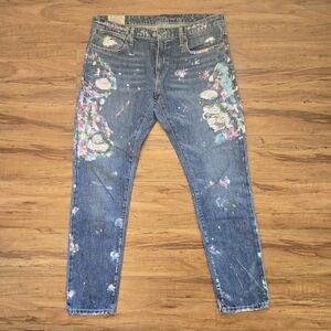 Polo by Ralph Lauren Aston Slim Boyfriend Women's Paint-Splatter Jeans